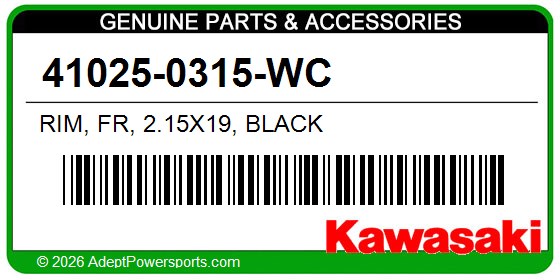 Kawasaki 41025-0315-WC Rim, Fr, 2.15X19, Black