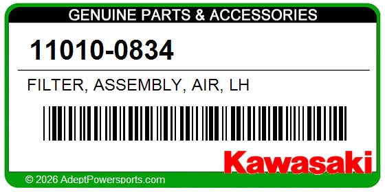 Kawasaki 11010-0834 Filter, Assembly, Air, Lh