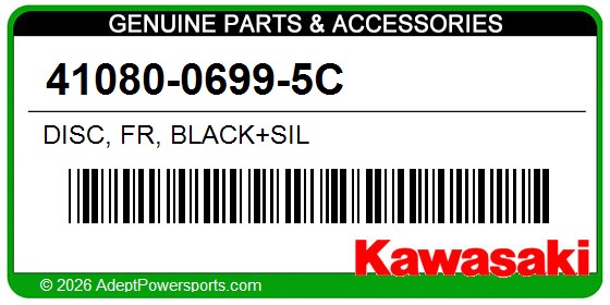 Kawasaki 41080-0699-5C Disc, Fr, Black+Sil