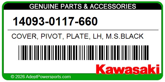 Kawasaki 14093-0117-660 Cover, Pivot, Plate, Lh, M.S.Black