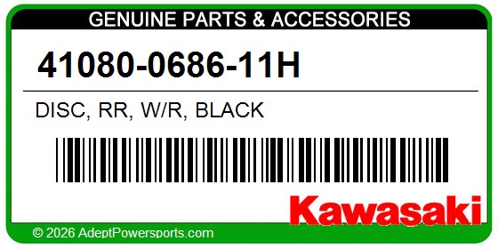 Kawasaki 41080-0686-11H Disc, Rr, W/R, Black