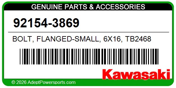 Kawasaki 92154-3869 Bolt, Flanged-Small, 6X16, Tb2468