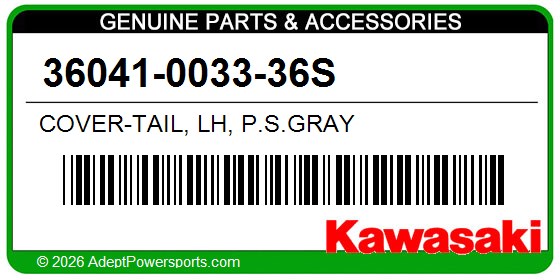 Kawasaki 36041-0033-36S Cover-Tail, Lh, P.S.Gray