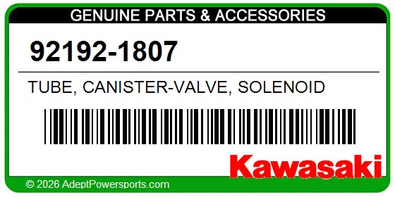 Kawasaki 92192-1807 Tube, Canister-Valve, Solenoid