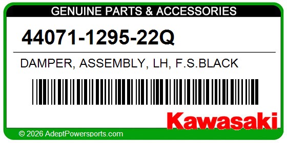 Kawasaki 44071-1295-22Q Damper, Assembly, Lh, F.S.Black