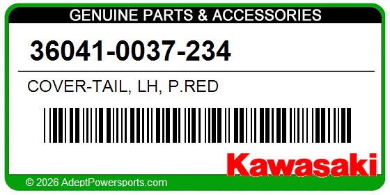 Kawasaki 36041-0037-234 Cover-Tail, Lh, P.Red