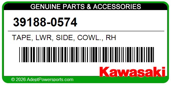 Kawasaki 39188-0574 Tape, Lwr, Side, Cowl., Rh