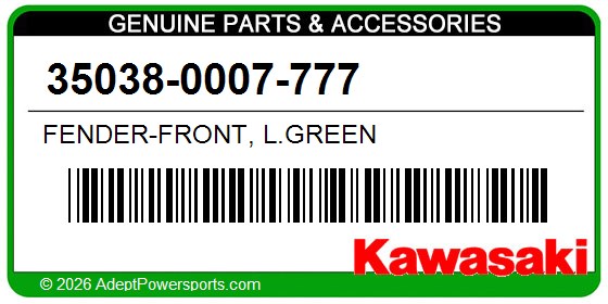 Kawasaki 35038-0007-777 Fender-Front, L.Green