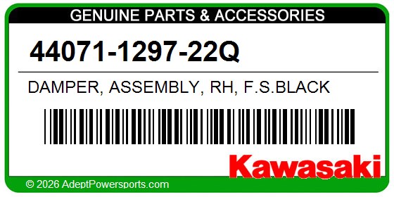 Kawasaki 44071-1297-22Q Damper, Assembly, Rh, F.S.Black