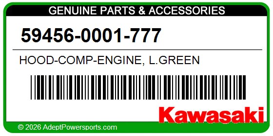 Kawasaki 59456-0001-777 Hood-Comp-Engine, L.Green