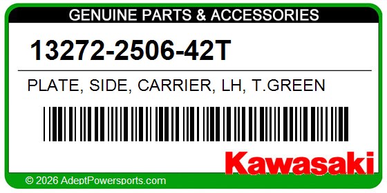 Kawasaki 13272-2506-42T Plate, Side, Carrier, Lh, T.Green