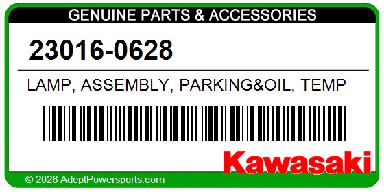 Kawasaki 23016-0628 Lamp, Assembly, Parking&Oil, Temp
