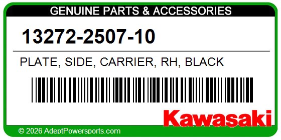 Kawasaki 13272-2507-10 Plate, Side, Carrier, Rh, Black