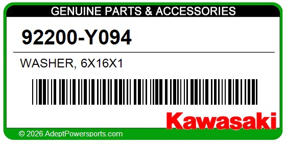 Kawasaki 92200-Y094 Washer, 6X16x1