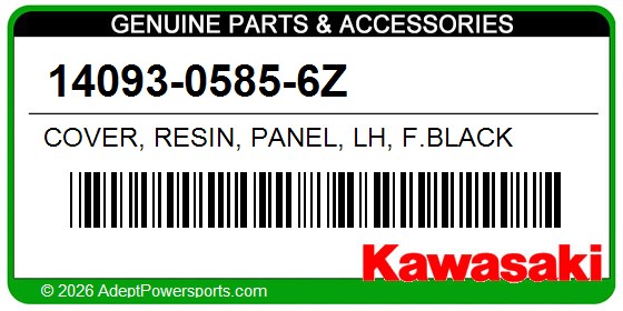 Kawasaki 14093-0585-6Z Cover, Resin, Panel, Lh, F.Black