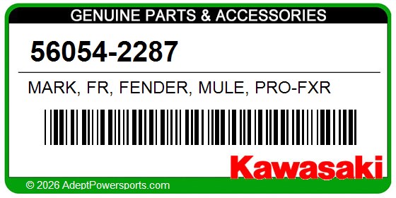 Kawasaki 56054-2287 Mark, Fr, Fender, Mule, Pro-Fxr