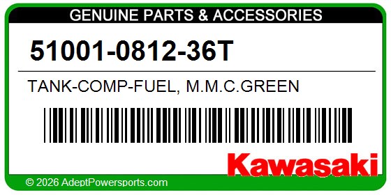 Kawasaki 51001-0812-36T Tank-Comp-Fuel, M.M.C.Green