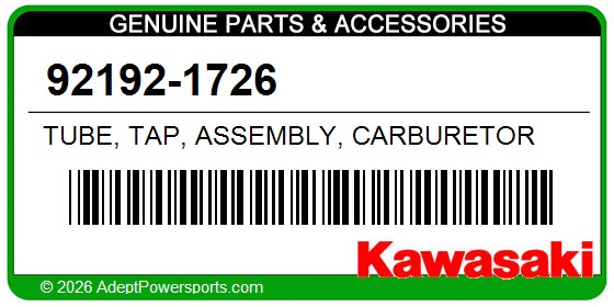 Kawasaki 92192-1726 Tube, Tap, Assembly, Carburetor