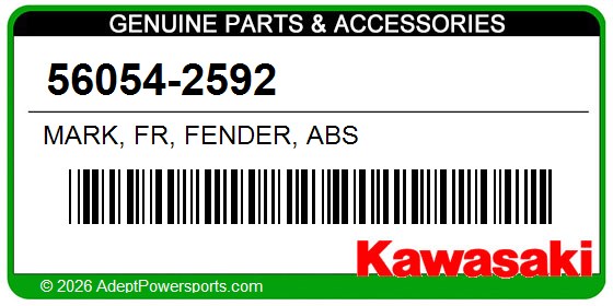 Kawasaki 56054-2592 Mark, Fr, Fender, Abs