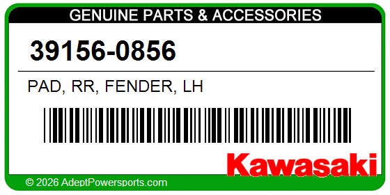 Kawasaki 39156-0856 Pad, Rr, Fender, Lh