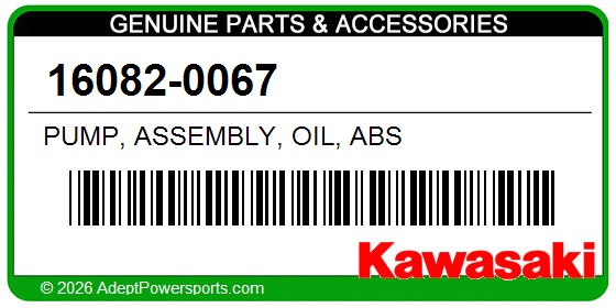 Kawasaki 16082-0067 Pump, Assembly, Oil, Abs