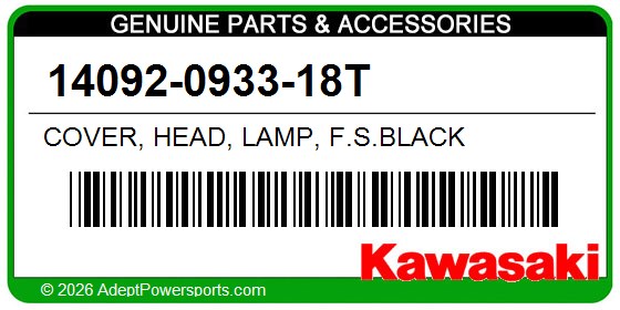 Kawasaki 14092-0933-18T Cover, Head, Lamp, F.S.Black