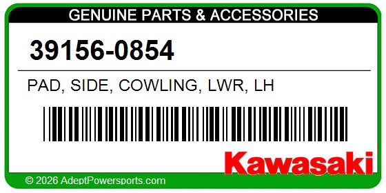 Kawasaki 39156-0854 Pad, Side, Cowling, Lwr, Lh