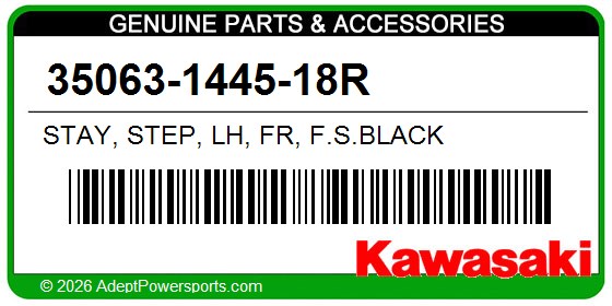 Kawasaki 35063-1445-18R Stay, Step, Lh, Fr, F.S.Black