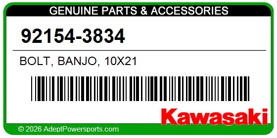 Kawasaki 92154-3834 Bolt, Banjo, 10X21