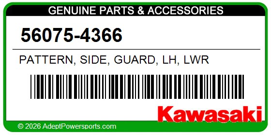 Kawasaki 56075-4366 Pattern, Side, Guard, Lh, Lwr