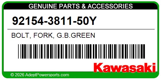 Kawasaki 92154-3811-50Y Bolt, Fork, G.B.Green