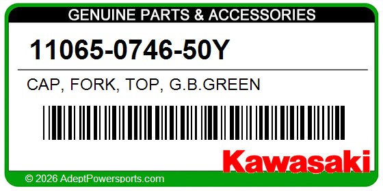 Kawasaki 11065-0746-50Y Cap, Fork, Top, G.B.Green