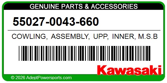 Kawasaki 55027-0043-660 Cowling, Assembly, Upp, Inner, M.S.Blk
