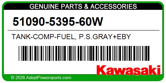 Kawasaki 51090-5395-60W Tank-Comp-Fuel, P.S.Gray+Eby