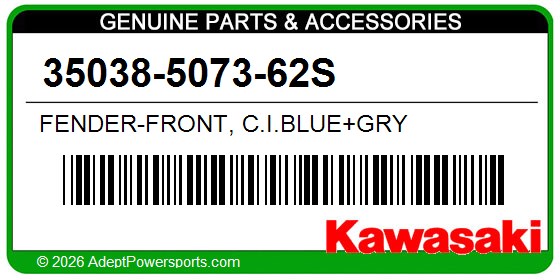 Kawasaki 35038-5073-62S Fender-Front, C.I.Blue+Gry