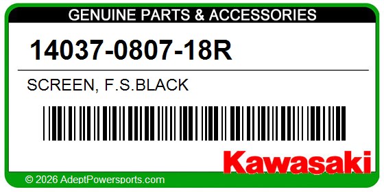 Kawasaki 14037-0807-18R Screen, F.S.Black