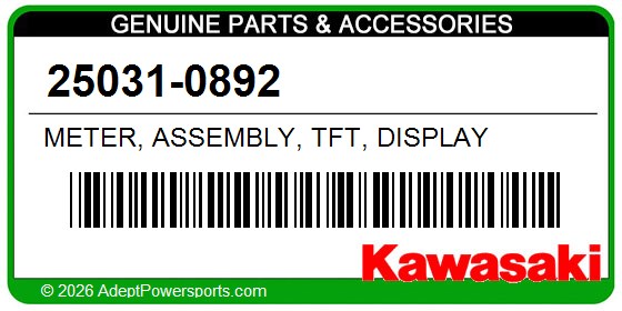 Kawasaki 25031-0892 Meter, Assembly, Tft, Display