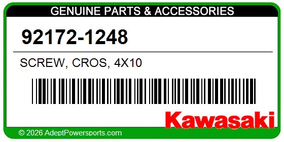 Kawasaki 92172-1248 Screw, Cros, 4X10