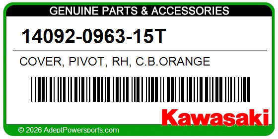 Kawasaki 14092-0963-15T Cover, Pivot, Rh, C.B.Orange