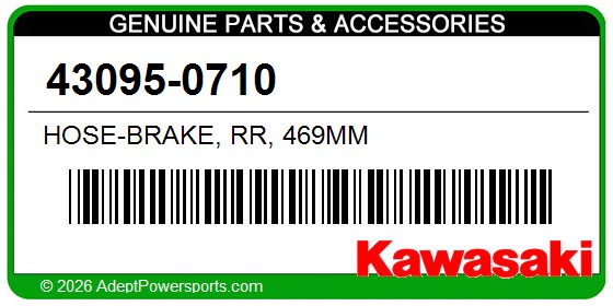 Kawasaki 43095-0710 Hose-Brake, Rr, 469Mm
