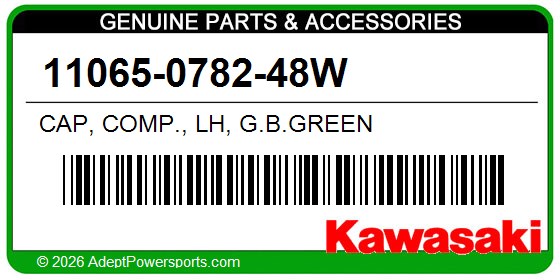 Kawasaki 11065-0782-48W Cap, Comp., Lh, G.B.Green