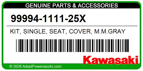 Kawasaki 99994-1111-25X Kit, Single, Seat, Cover, M.M.Gray