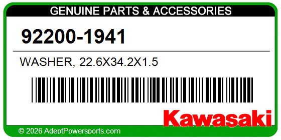 Kawasaki 92200-1941 Washer, 22.6X34.2X1.5