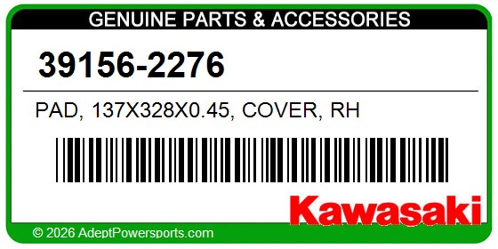 Kawasaki 39156-2276 Pad, 137X328x0.45, Cover, Rh