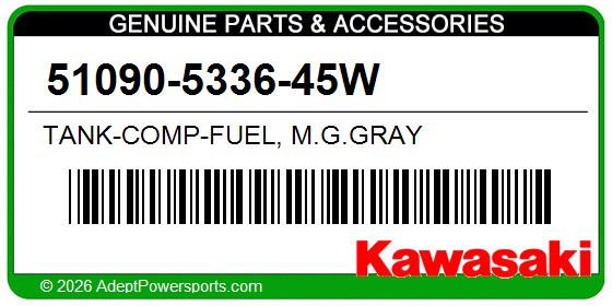 Kawasaki 51090-5336-45W Tank-Comp-Fuel, M.G.Gray