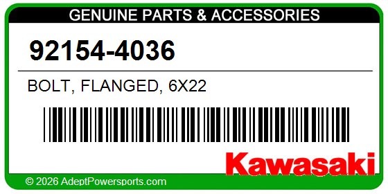 Kawasaki 92154-4036 Bolt, Flanged, 6X22