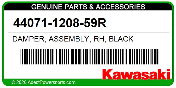 Kawasaki 44071-1208-59R Damper, Assembly, Rh, Black
