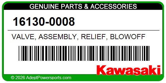 Kawasaki 16130-0008 Valve, Assembly, Relief, Blowoff