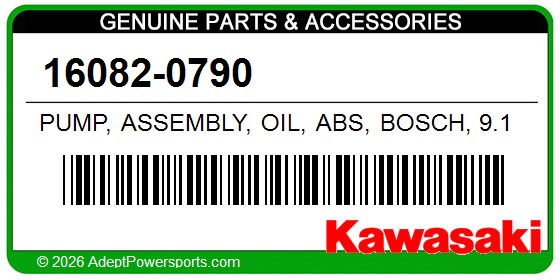 Kawasaki 16082-0790 Pump, Assembly, Oil, Abs, Bosch, 9.1Mp