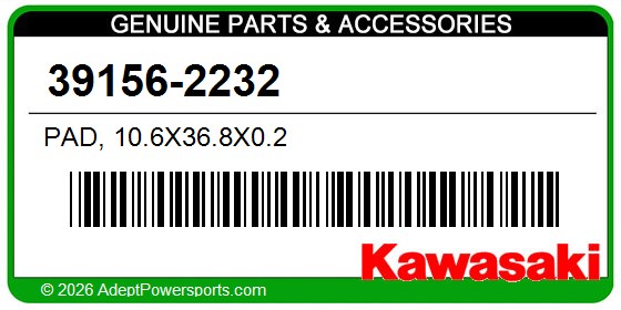 Kawasaki 39156-2232 Pad, 10.6X36.8X0.2